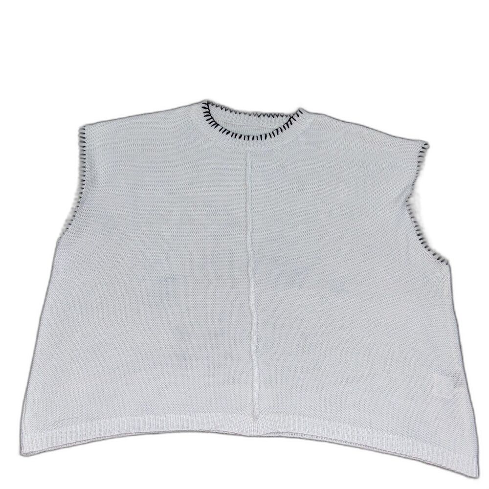 SHEIN Men’s Beige Sleeveless Knit Sweater Vest Size Medium